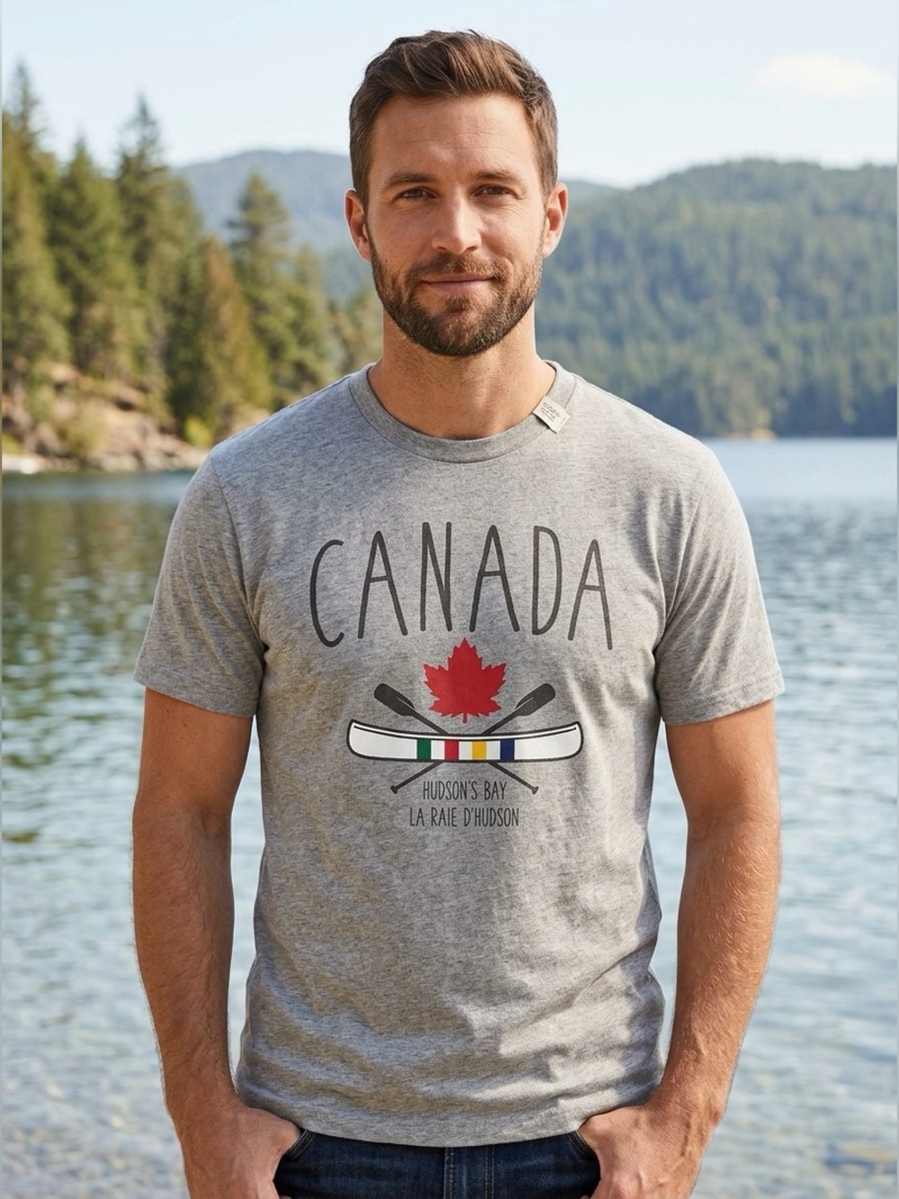 HBC Stripes Hudson’s Bay Company Canada Canoe T-Shirt